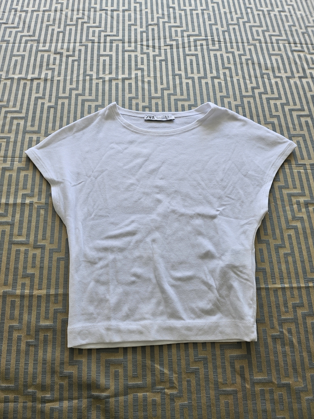 ZARA White Short-Sleeve Cotton Tee
